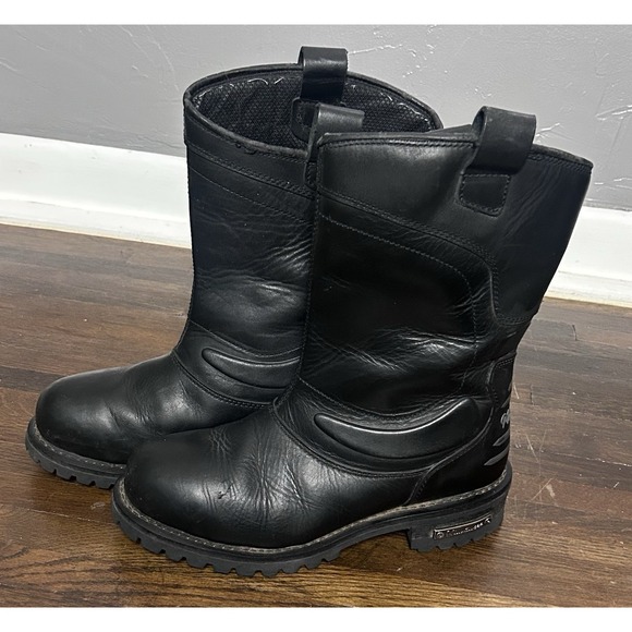 Men\'s Milwaukee MB420 Black Leather Riding Motorcycle Boots Heavy Duty Size 9.5D